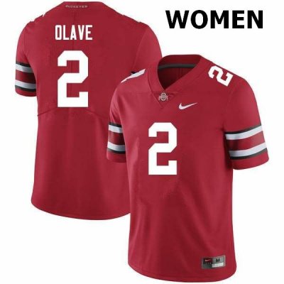 Women's Ohio State Buckeyes #2 Chris Olave Scarlet Nike NCAA College Football Jersey December KOF4344MO